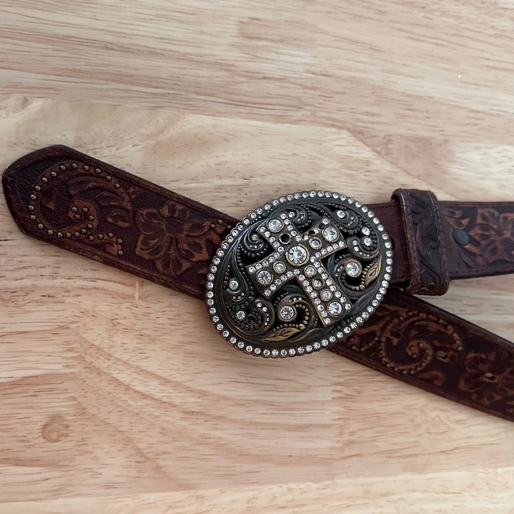 Justin Western Belt with Belt Buckle 32
